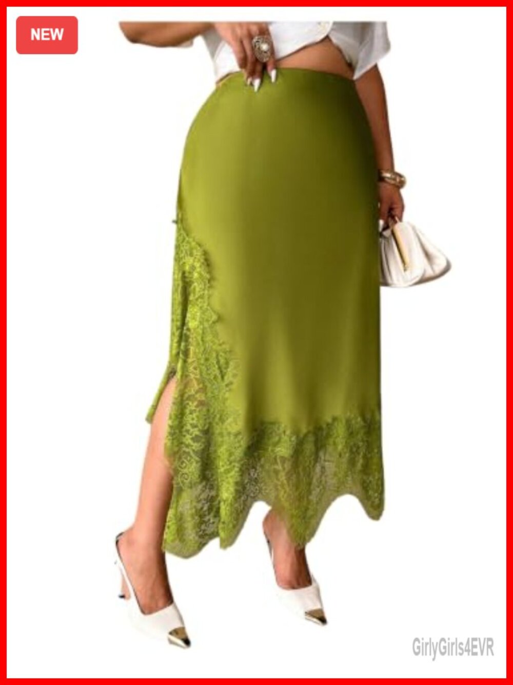 Plus Size Lace Patchwork Long Skirt Asymmetrical Hem Party